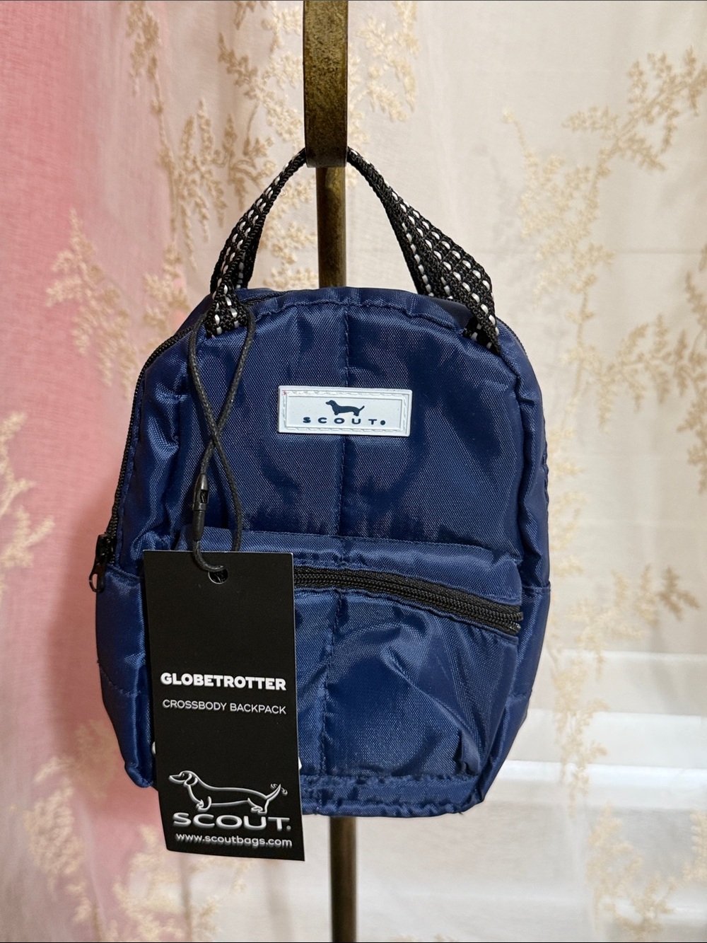 Scout globetrotter crossbody navy blue mini backpack
